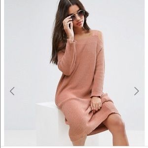 ASOS cold shoulder sweater dress